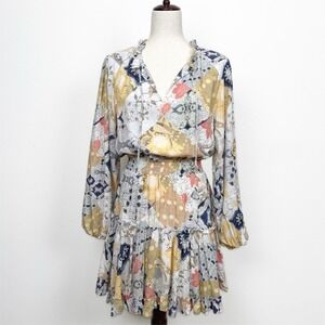 Dear John Dress Womens Small Yellow Peasant Boho Indie Tiered‎ Fall Autumn Fairy